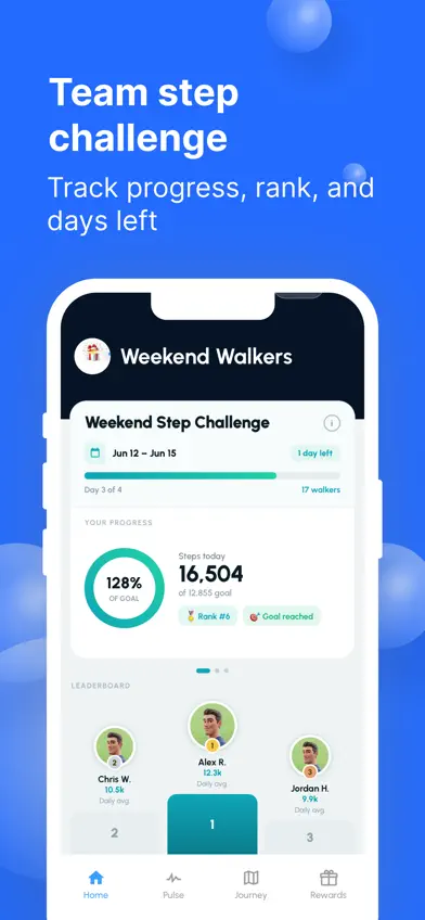 WeMove team step challenge screen